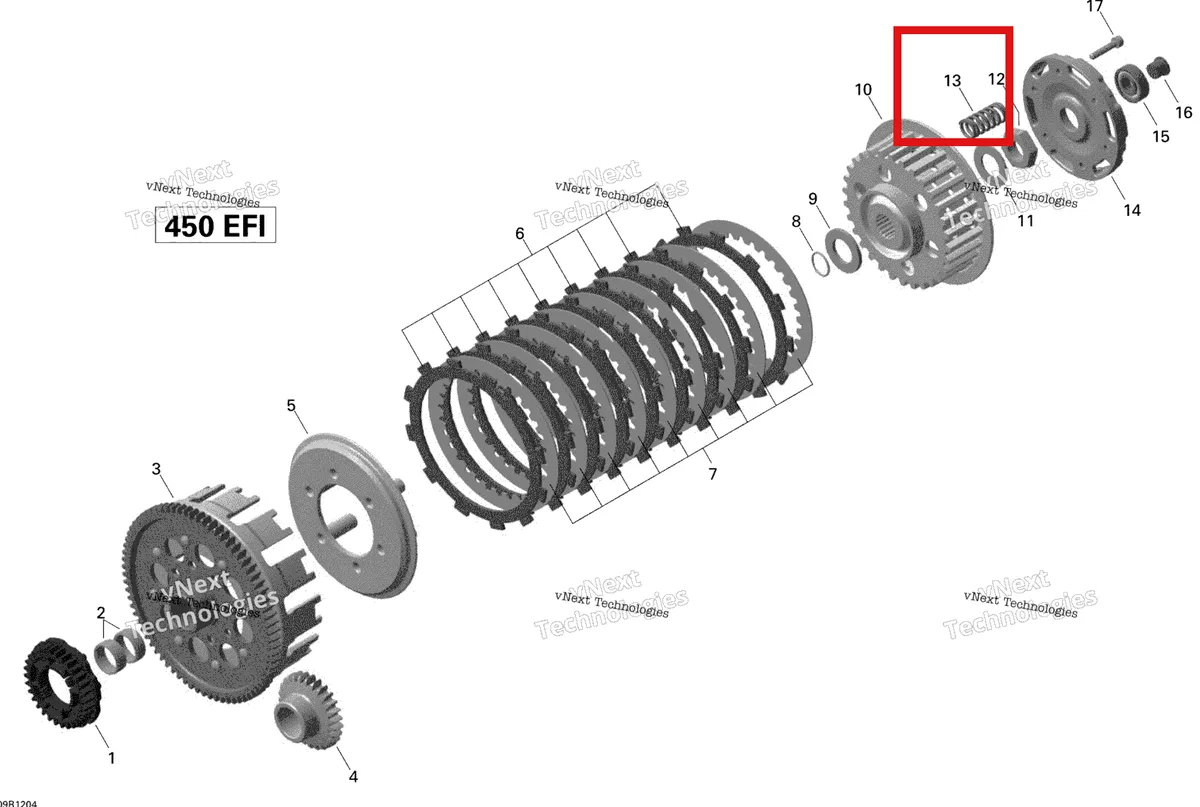 Деталь 420239625 на схеме узла 2015 Can-Am DS 450EFI STD Clutch