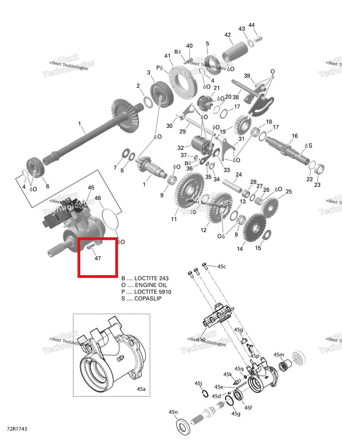 Деталь 420240072 на схеме узла 2021 Can-Am Defender HD5 - BASE DPS Rotax - Gear Box And Components