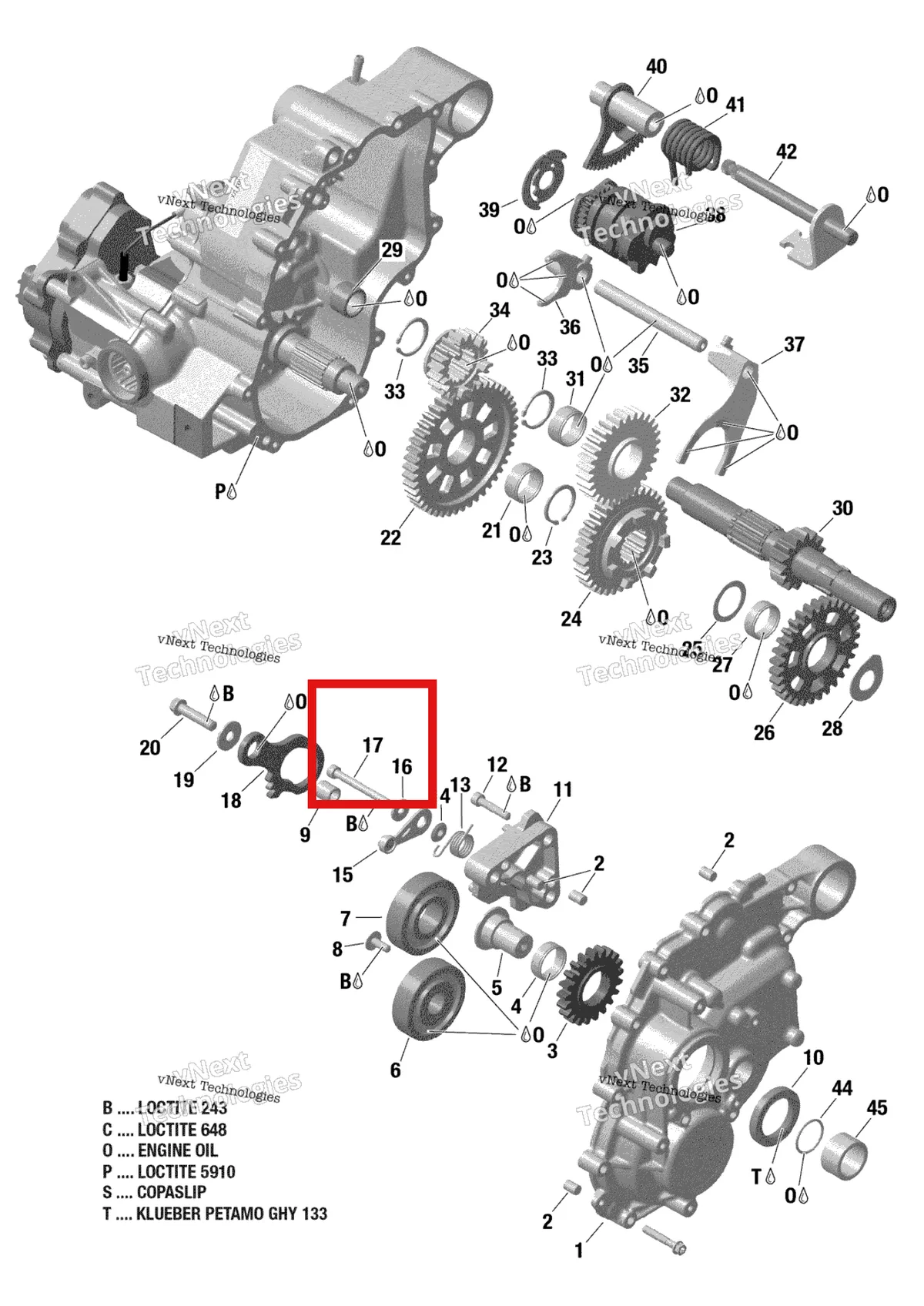 Деталь 420240331 на схеме узла 2019 Can-Am RENEGADE 650 EFI - T3 Gear Box 2 - 420684829