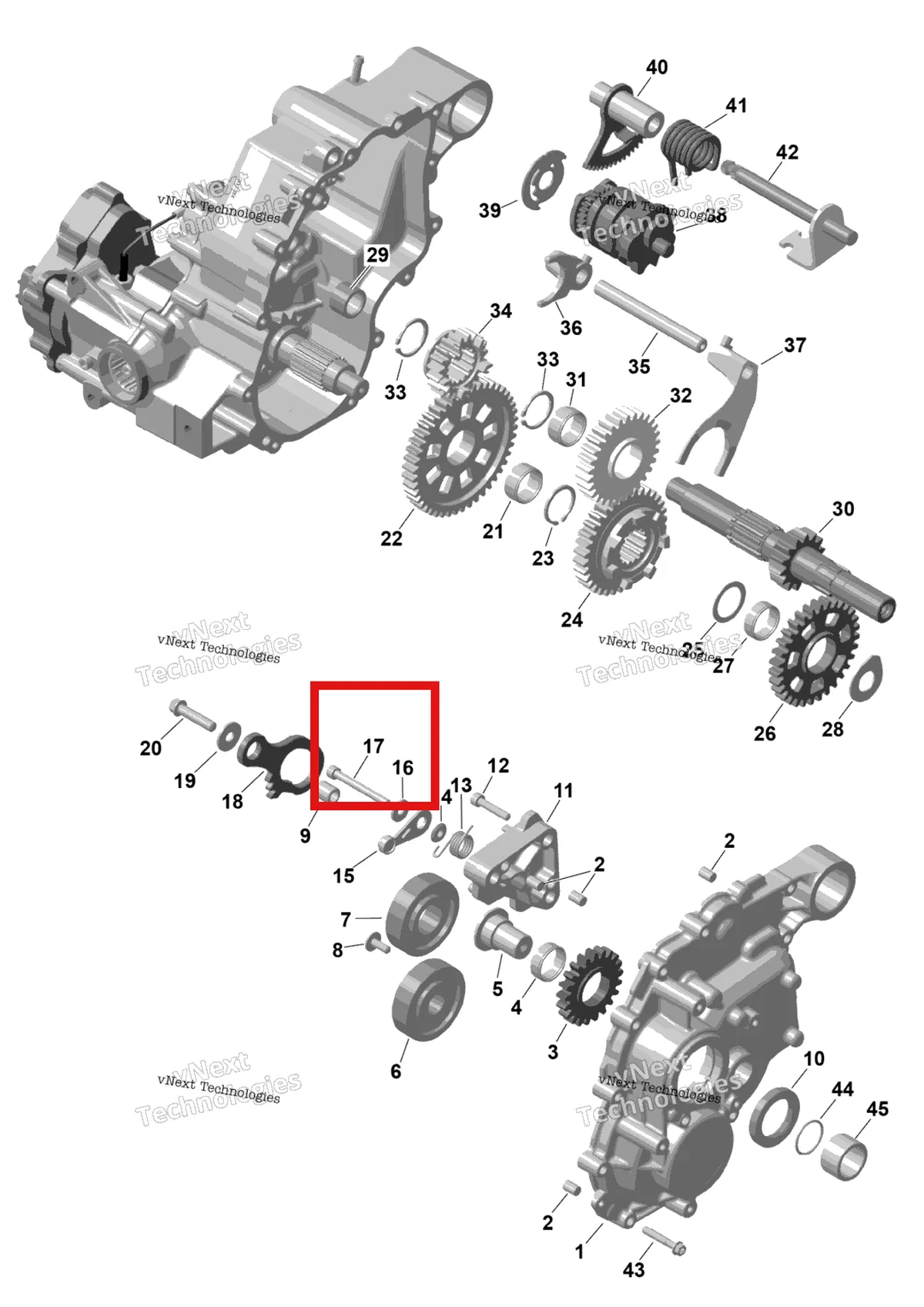 Деталь 420240332 на схеме узла 2026 Can-Am RENEGADE - 4X4 - XMR - 650 EFI - 5TTA - Catalyst Gray Rotax - Gearbox 2