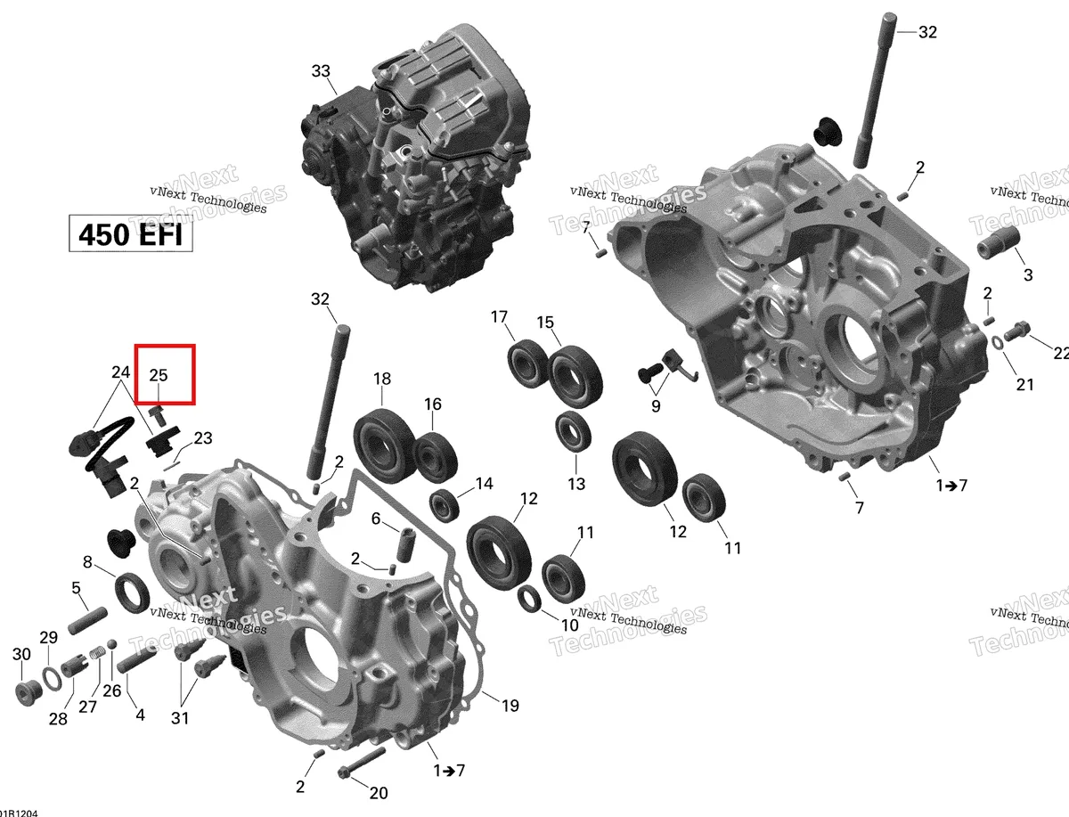 Деталь 420240385 (Деталь Taptite-screw M6 X 12) на схеме узла 2015 Can-Am DS 450EFI STD Crankcase
