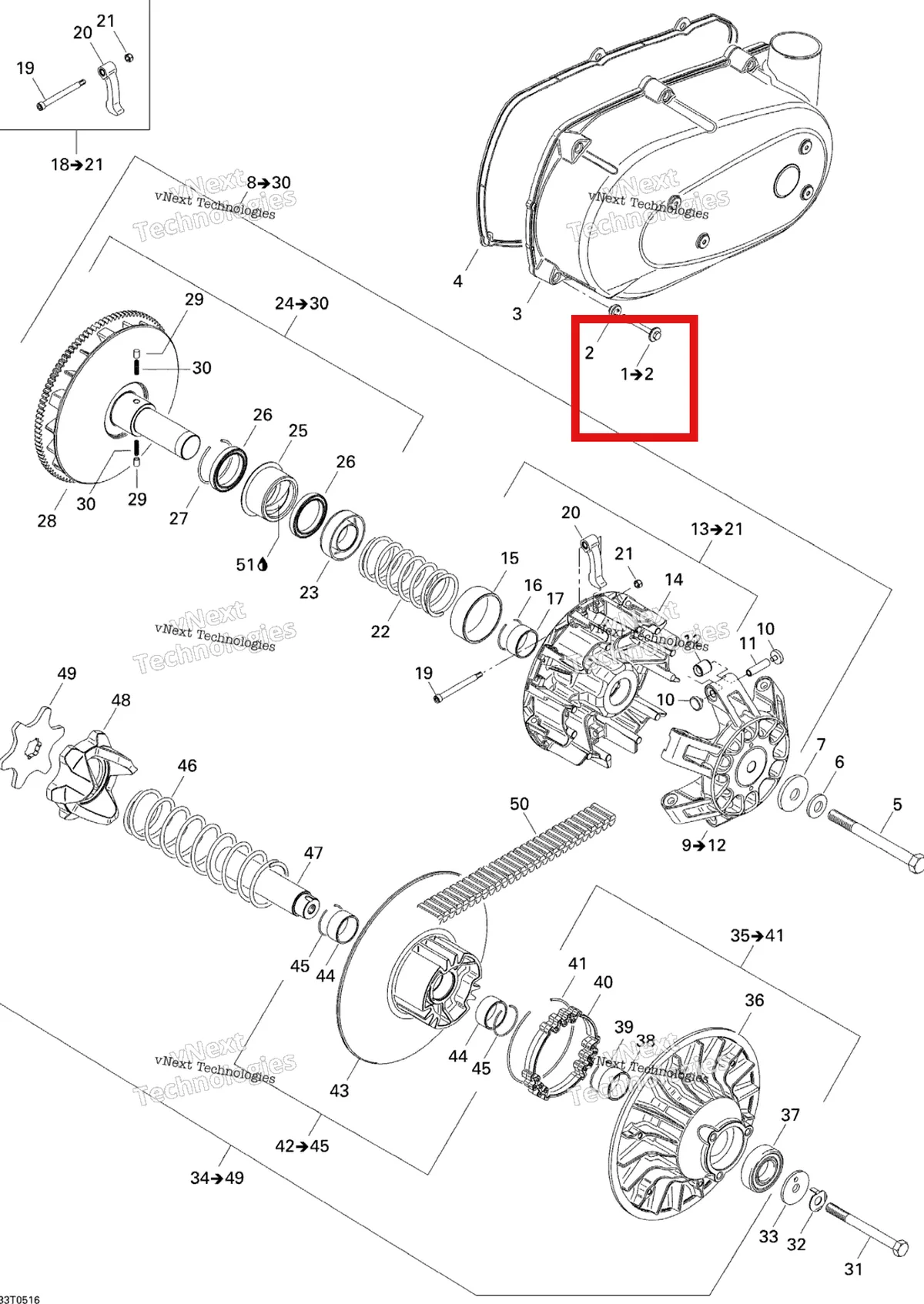 Деталь 420240906 на схеме узла Belt And Engine Pulley System