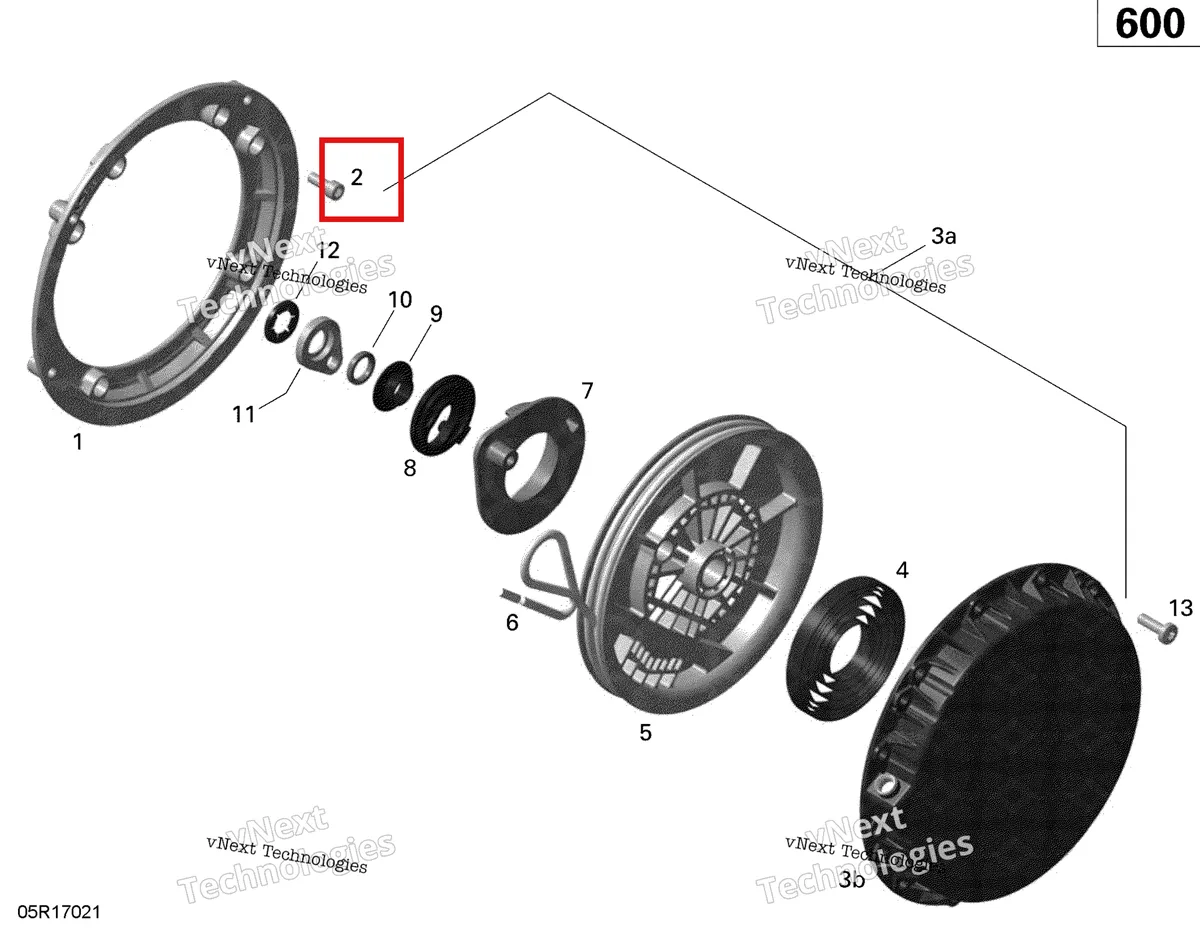Деталь 420241236 (Деталь Socket Head Screw M6 X 16. Tightening Torque 8-10 Nm) на схеме узла 2020 Ski-Doo MXZ 600 CARB Engine - Rewind Starter - 600 Carb