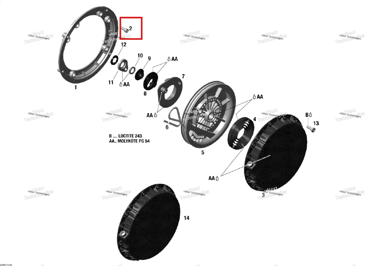 Деталь 420241237 на схеме узла 2017 Ski-Doo SKANDIC - 2-STROKE - WT-SWT Rewind Starter - 600Ho E-Tec