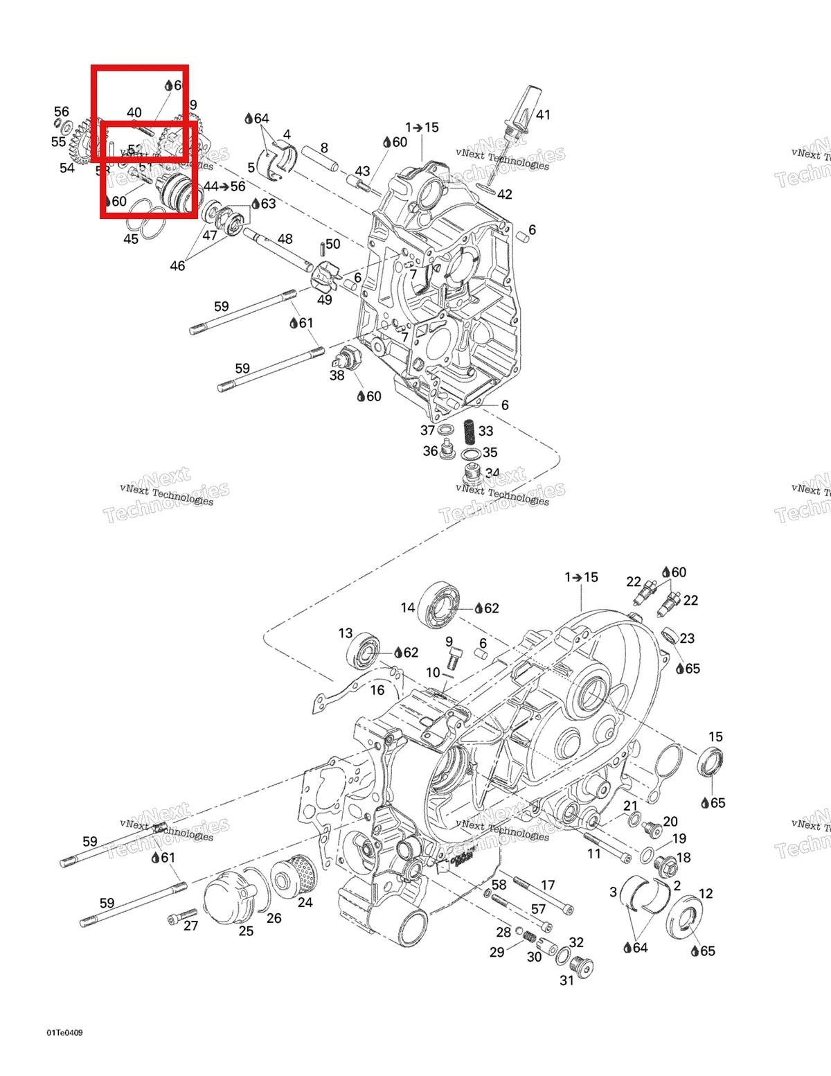 Деталь 420241275 на схеме узла 2004 Can-Am Rally 175 Crankcase, Water Pump And Oil Pump