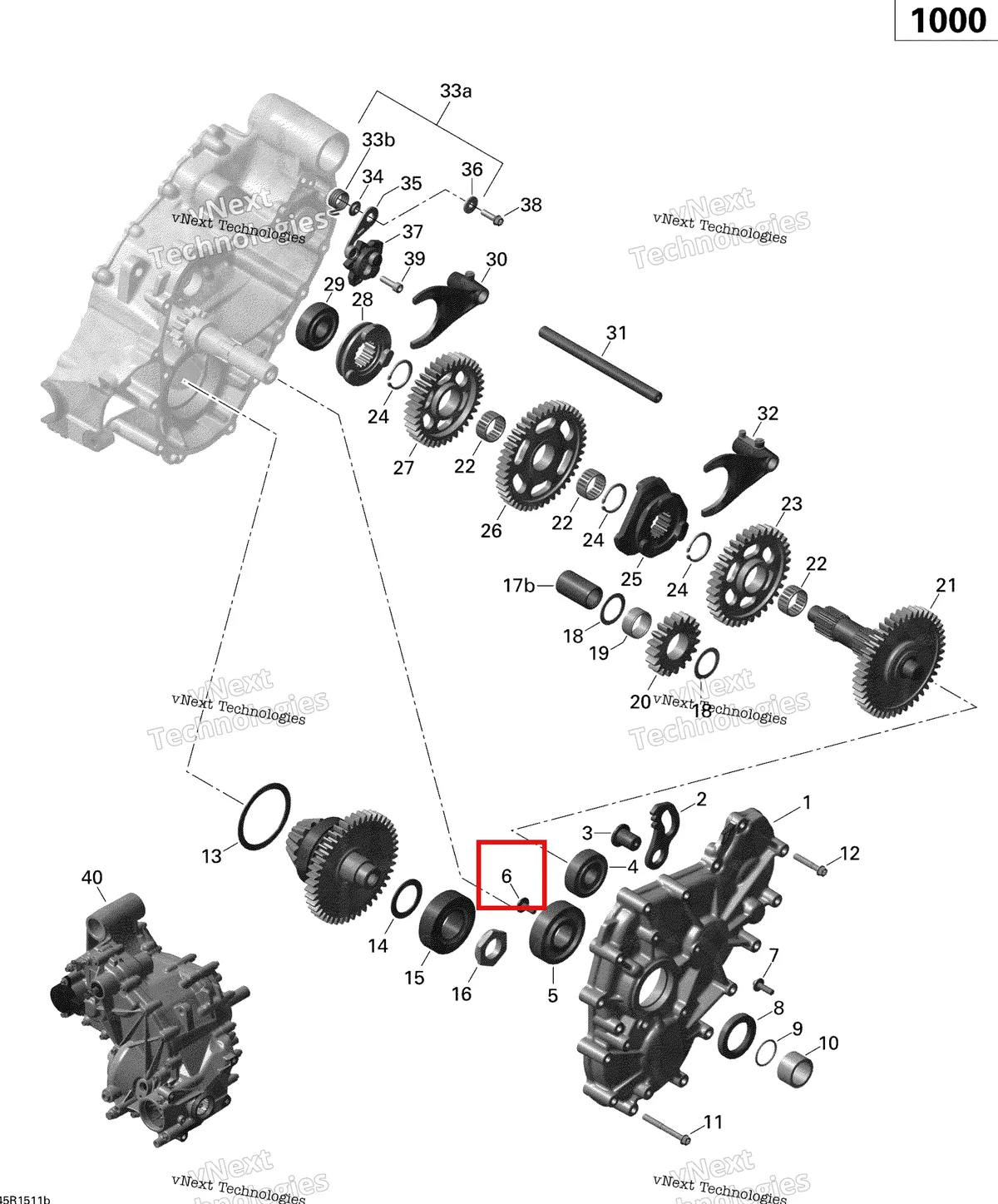 Деталь 420241526 на схеме узла 2015 Can-Am COMMANDER MAX 1000_DPS_XT Gear Box 2