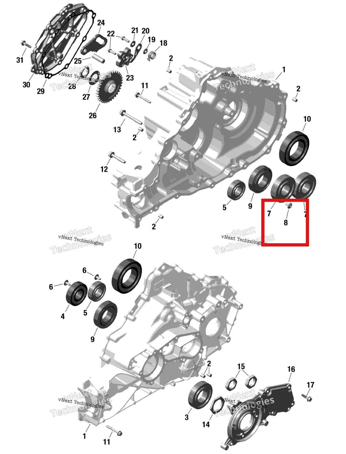Деталь 420241535 (Деталь Hex. Screw M6 X 13. Tightening Torque 11 Nm) на схеме узла 2023 Can-Am Traxter HD10 - XT - CE Rotax - Gearbox 1