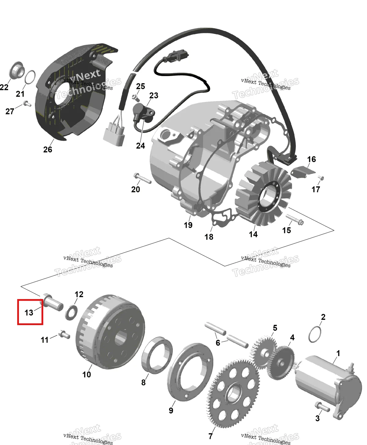Деталь 420241545 (Деталь Socket Head Screw M6 X 35) на схеме узла 2026 Can-Am RENEGADE - 4X4 - XMR - 650 EFI - 5TTA - Catalyst Gray Rotax - Magneto And Electric Starter