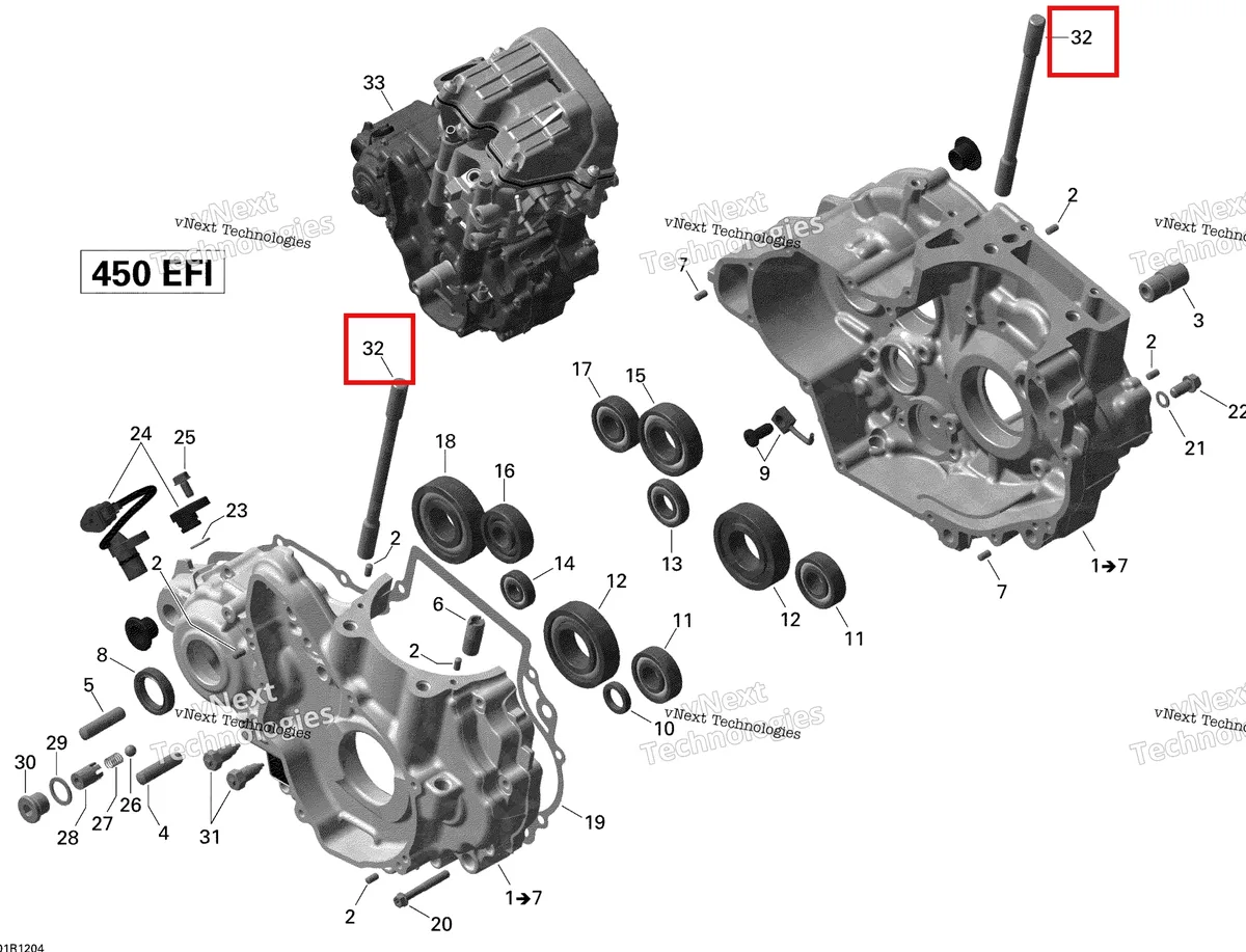 Деталь 420241580 на схеме узла 2015 Can-Am DS 450EFI STD Crankcase