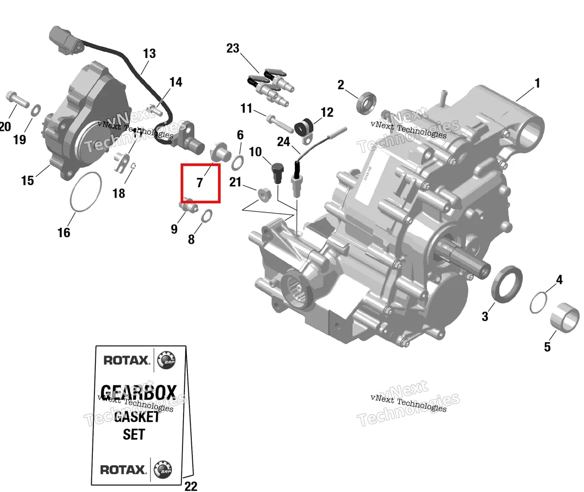 Деталь 420241660 на схеме узла Rotax - Gearbox Assy