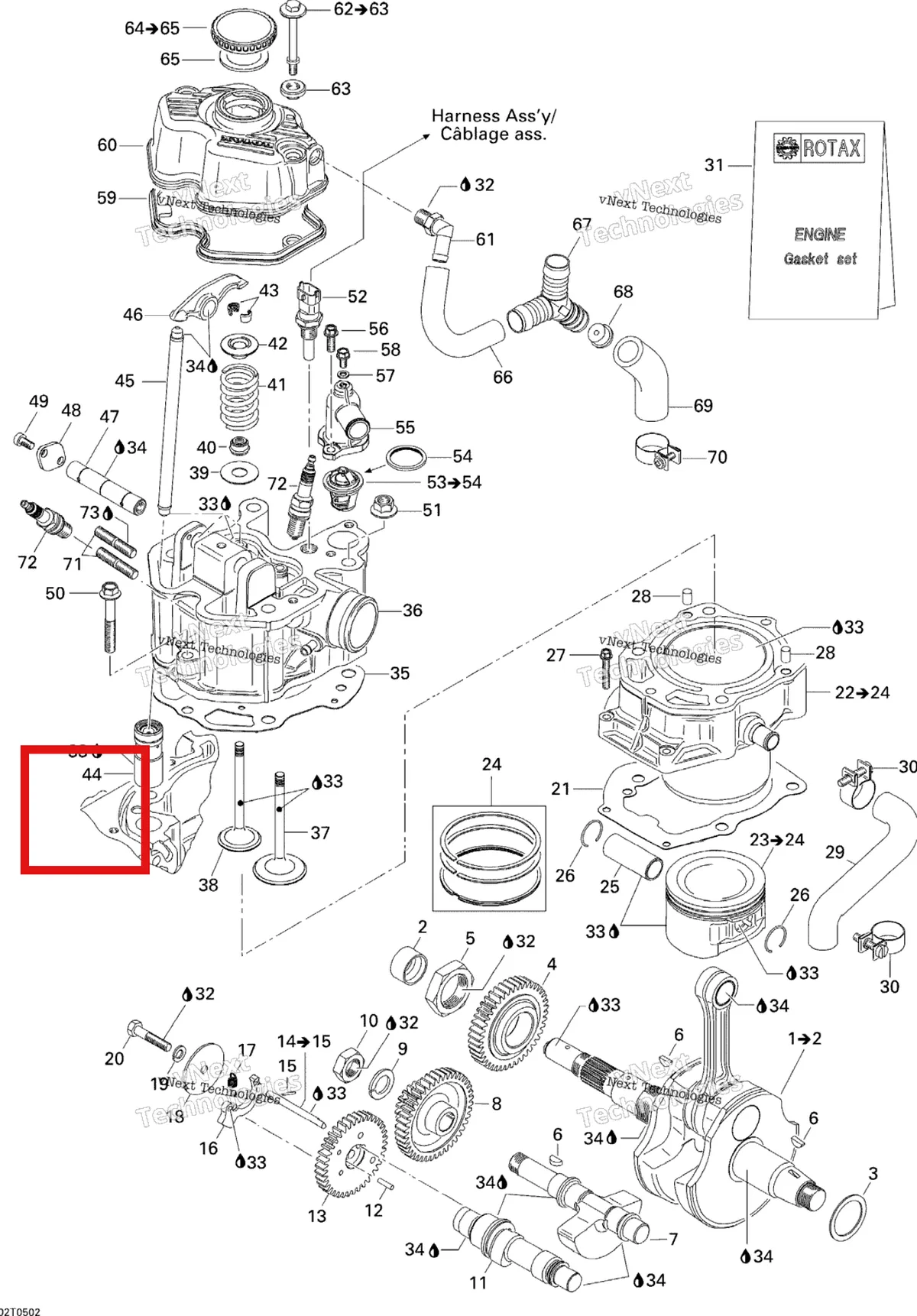 Деталь 420241681 на схеме узла 2005 Can-Am Traxter XT Crankshaft, Piston And Cylinder