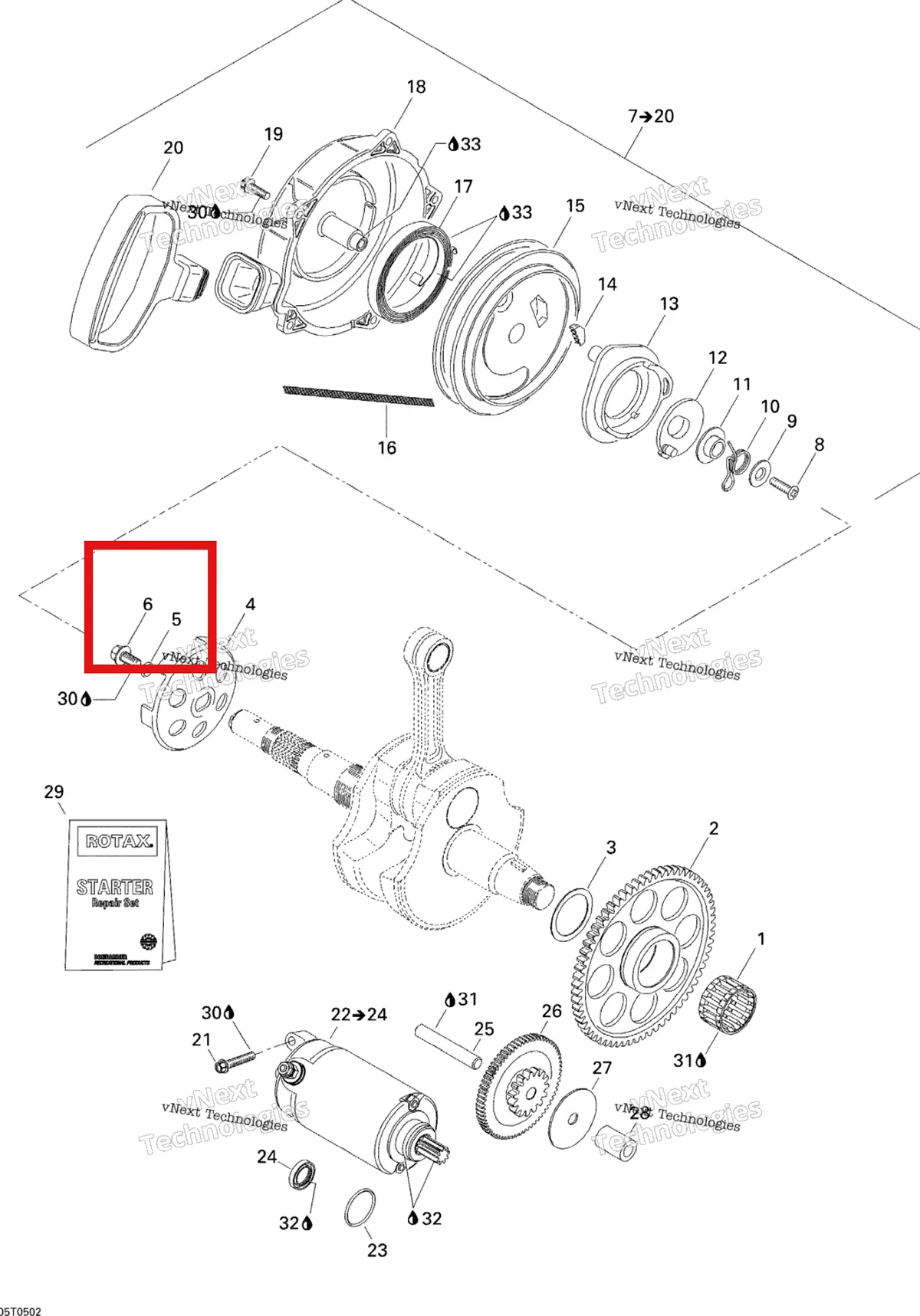 Деталь 420241720 на схеме узла 2005 Can-Am Traxter 5 Speed Rewind Starter And Electrical Starter