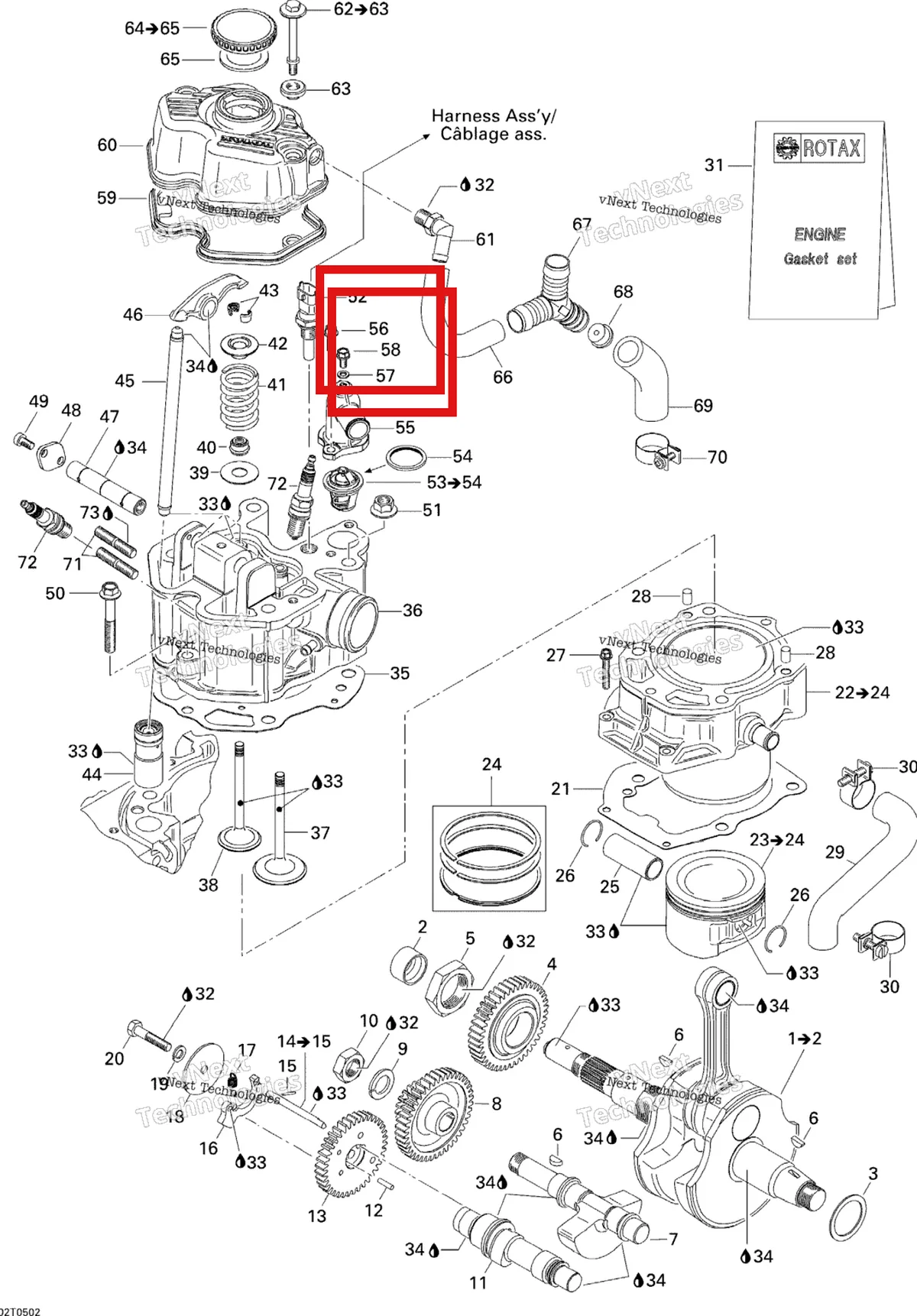 Деталь 420241751 на схеме узла 2005 Can-Am Traxter 5 Speed Crankshaft, Piston And Cylinder