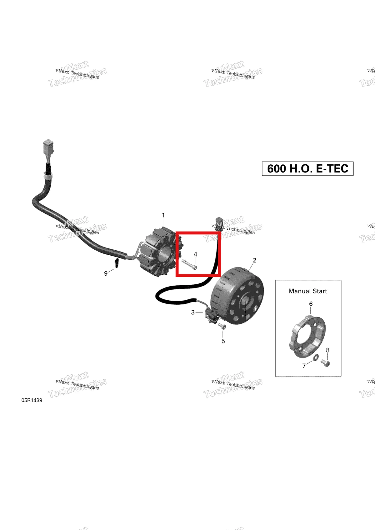 Деталь 420241816 (Деталь Socket Head Screw M6 X 40. Tightening Torque 8-10 Nm) на схеме узла 2014 Ski-Doo EXPEDITION LE 600HOE, XU Magneto