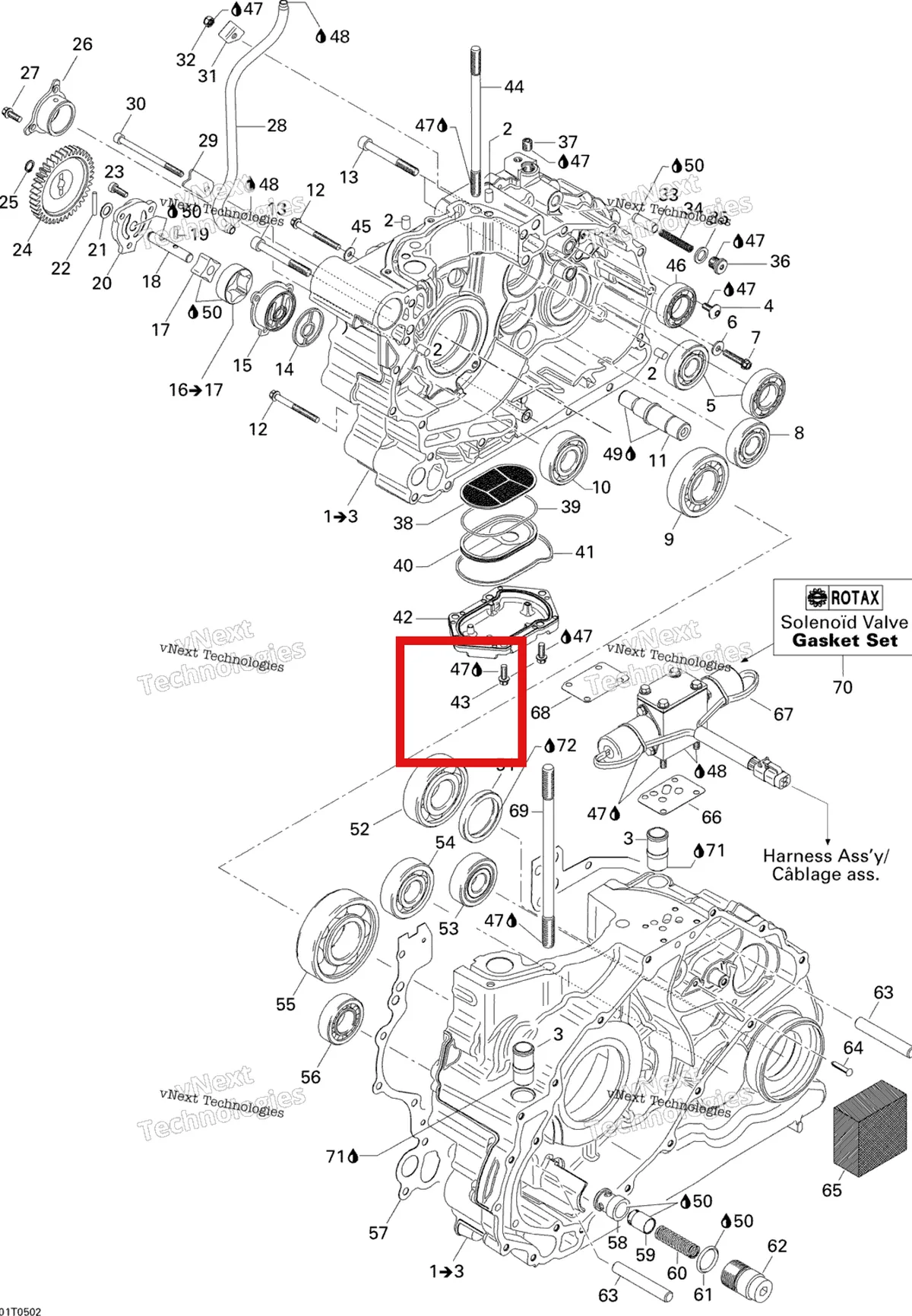Деталь 420241861 на схеме узла 2005 Can-Am Traxter 5 Speed Crankcase