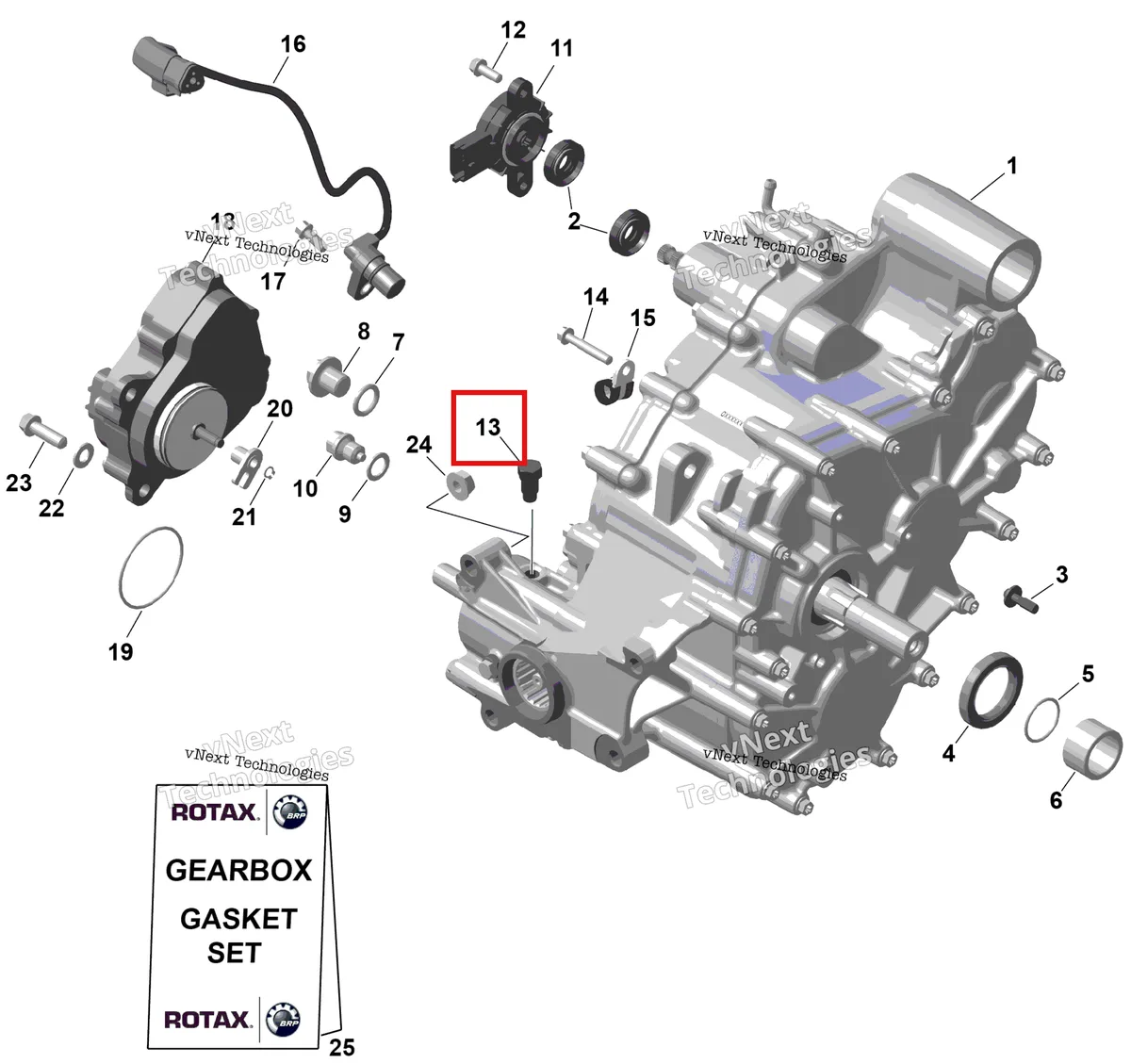 Деталь 420241905 на схеме узла 2026 Can-Am RENEGADE - 4X4 - XMR - 1000R EFI - 5UTA - Hyper Silver Rotax - Gearbox