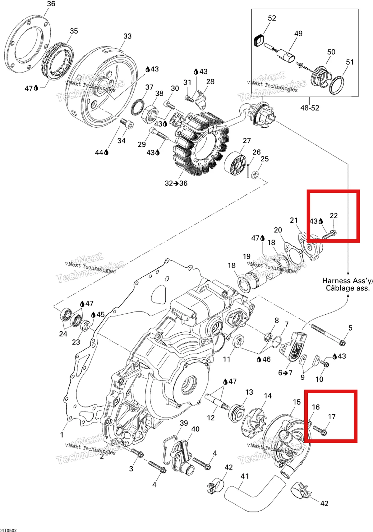 Деталь 420241911 на схеме узла 2005 Can-Am Traxter 5 Speed Ignition, Magneto And Water Pump