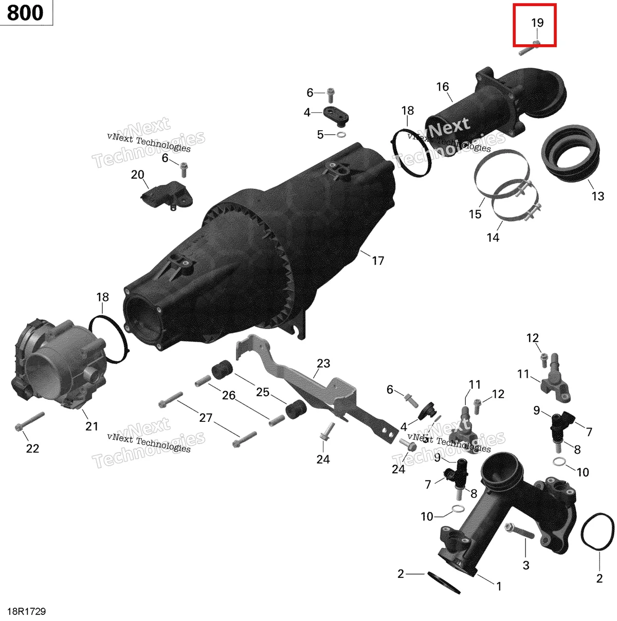 Деталь 420241947 на схеме узла 2020 Can-Am Commander 800R EFI Air Intake Manifold And Throttle Body - 800R Efi