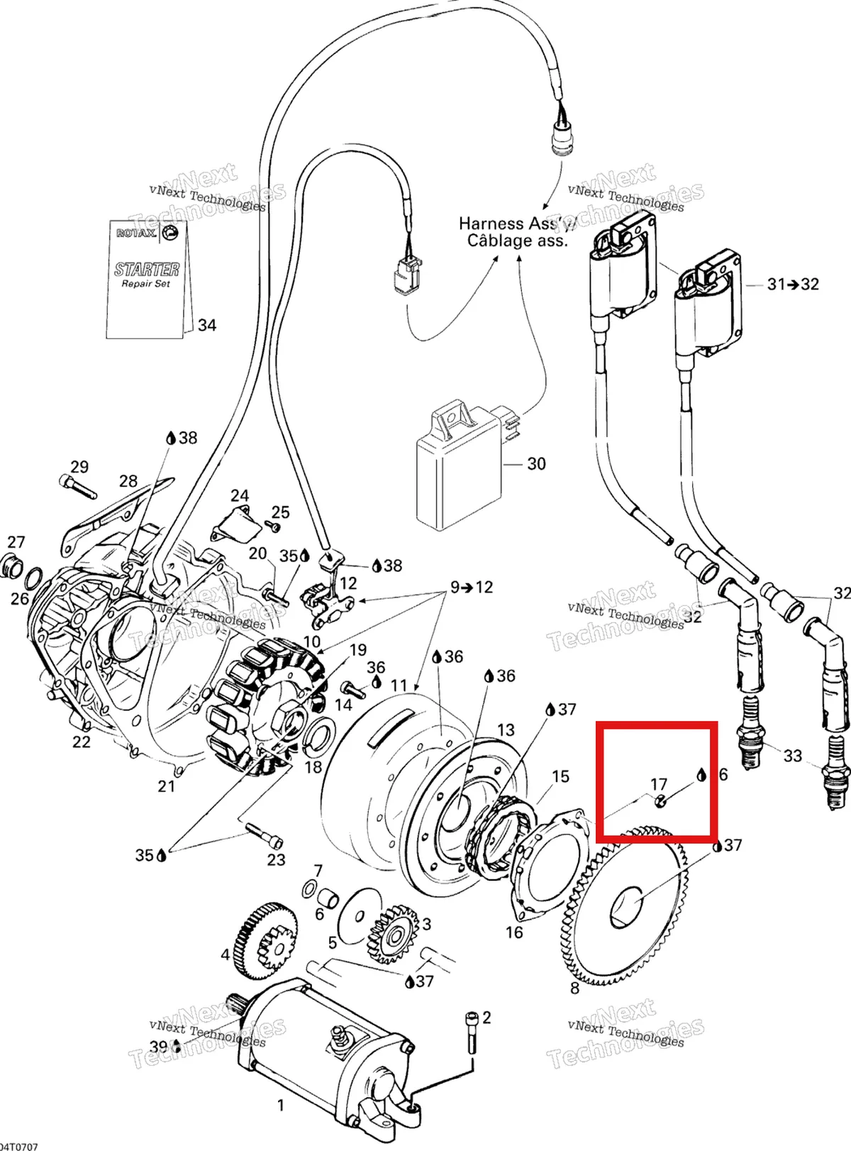 Деталь 420242031 на схеме узла 2007 Can-Am DS 650 X Ignition And Magneto