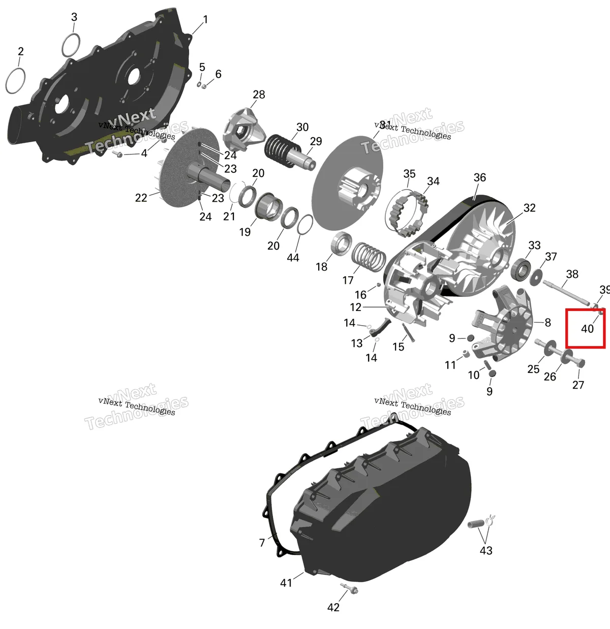 Деталь 420242402 на схеме узла Rotax - Cvt