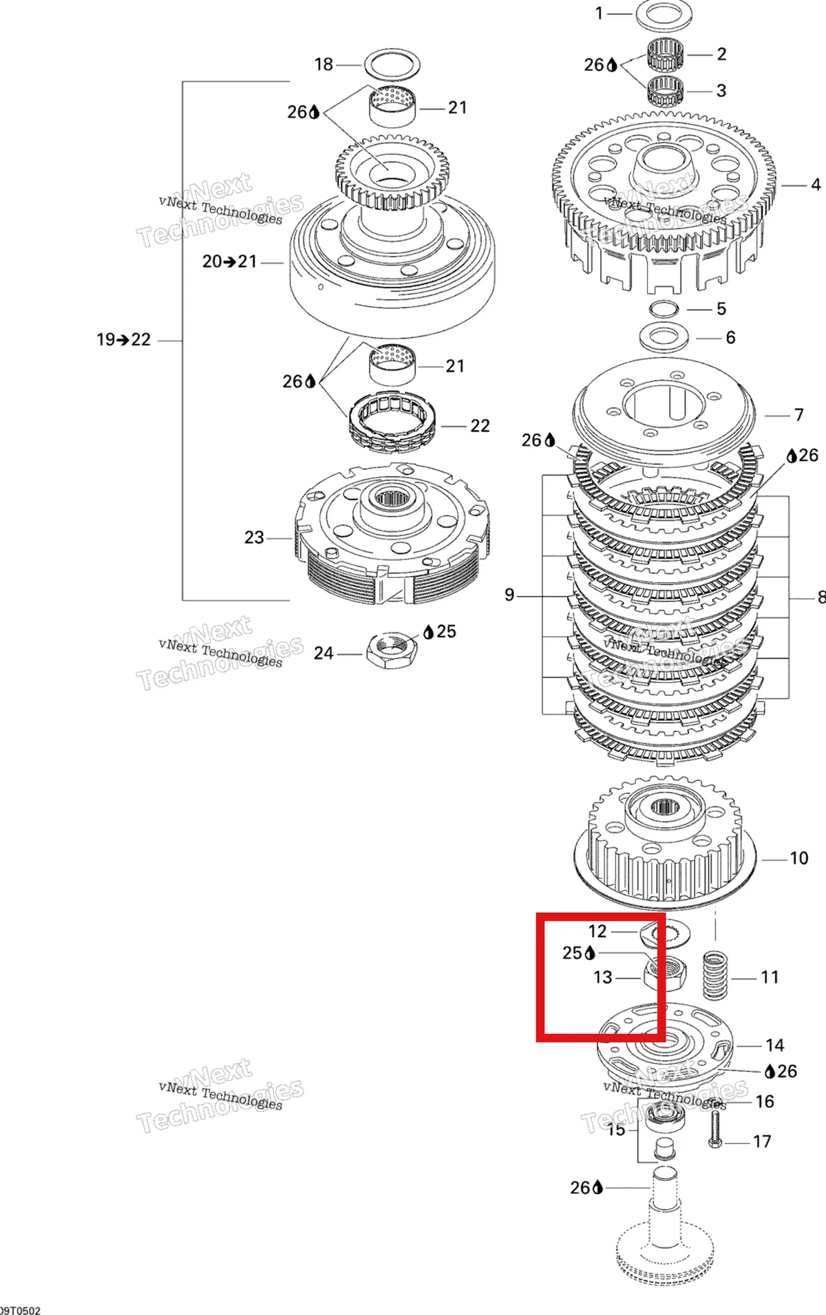 Деталь 420242605 на схеме узла 2005 Can-Am Traxter 5 Speed Clutch