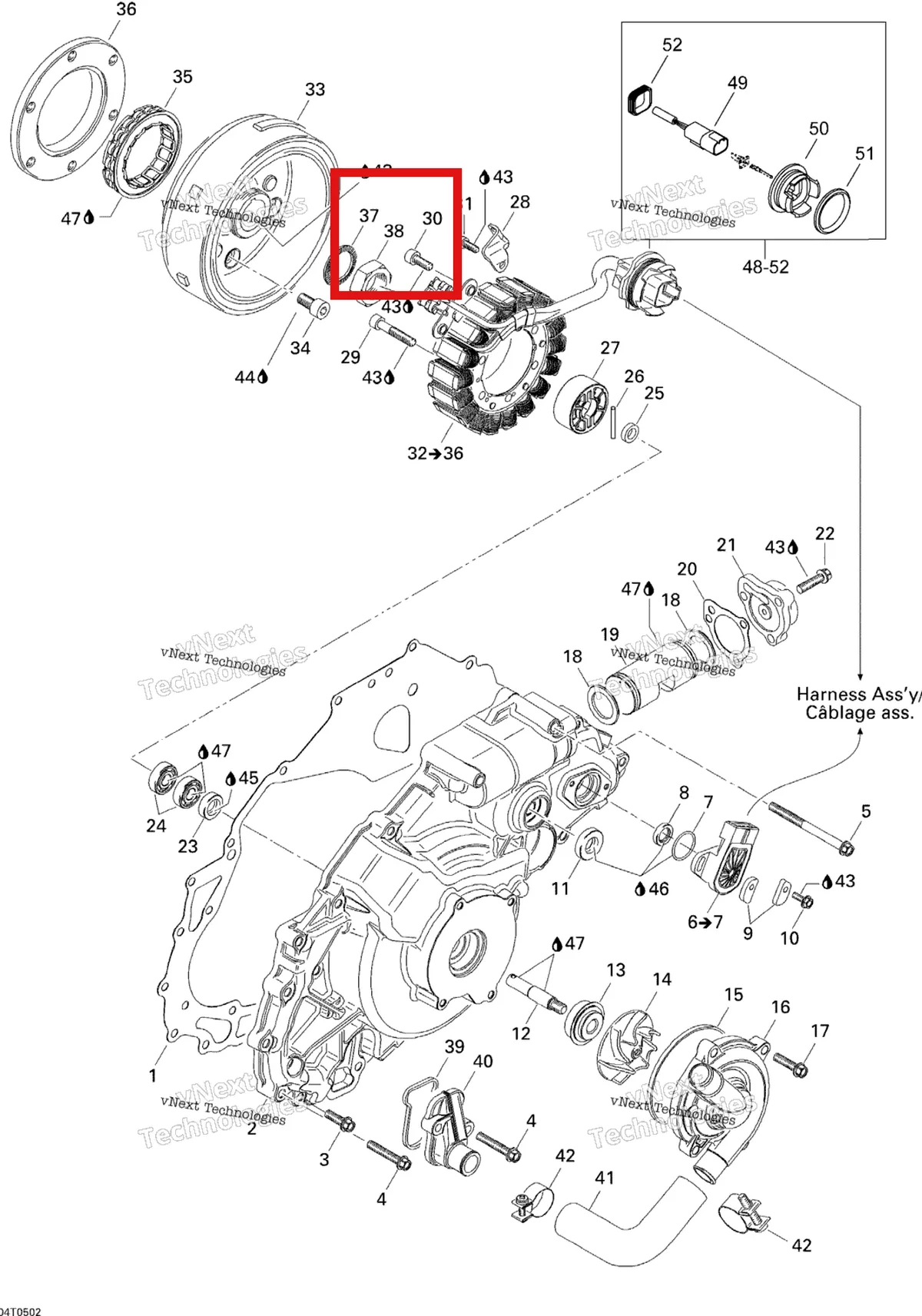 Деталь 420242875 на схеме узла 2005 Can-Am Traxter 5 Speed Ignition, Magneto And Water Pump