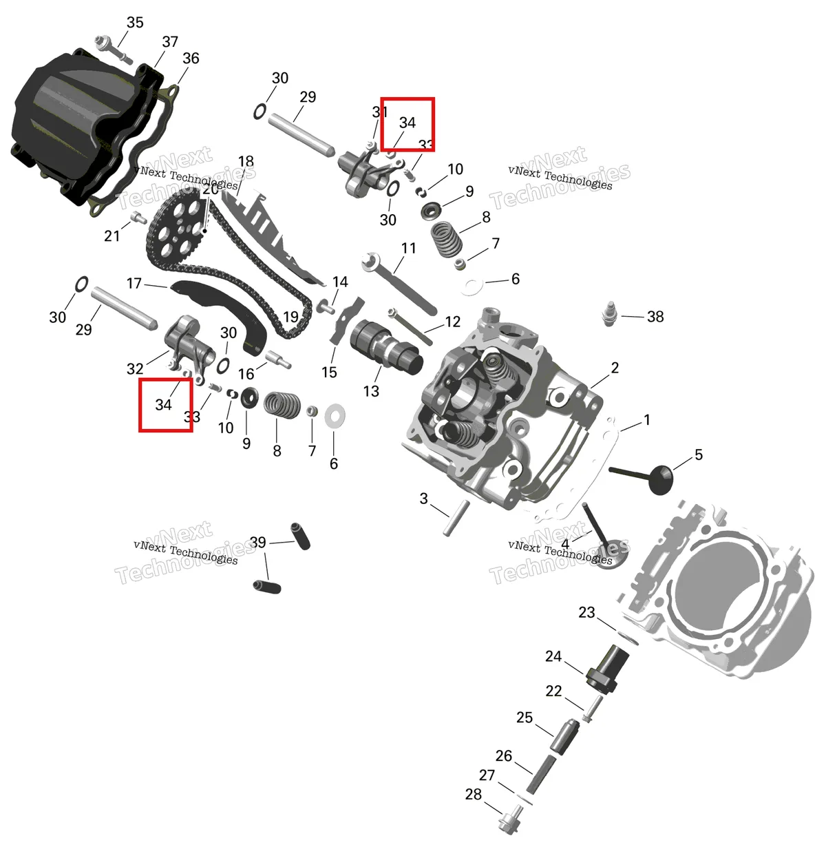Деталь 420242910 (Деталь Nut M6) на схеме узла 2023 Can-Am Outlander 450 EFI - STD Rotax - Cylinder Head