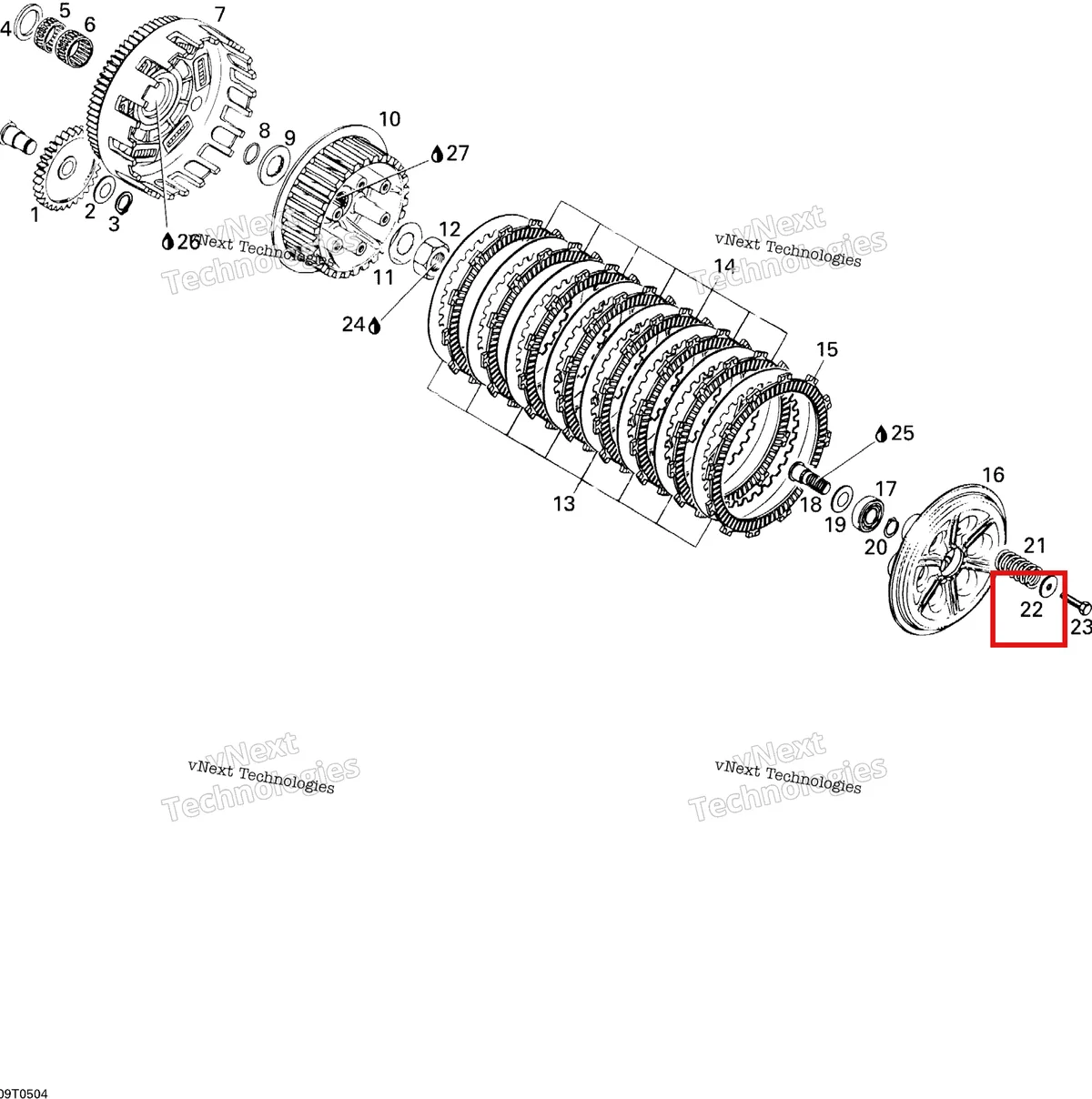 Деталь 420244020 на схеме узла 2005 Can-Am DS 650/DS 650 X Clutch