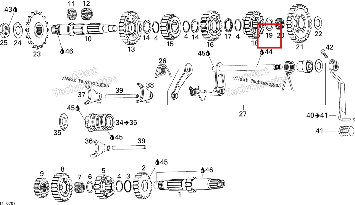 Деталь 420244100 на схеме узла 2007 Can-Am DS 650 X Gear Shift