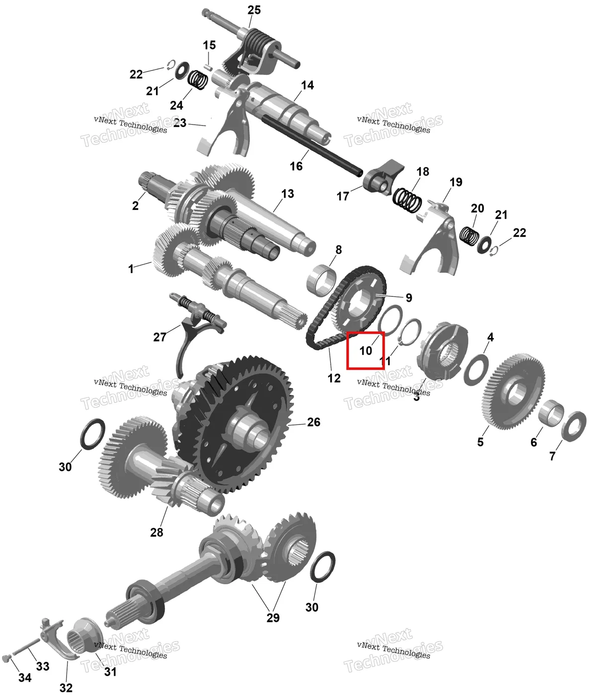 Деталь 420244381 (Упорный шайба Can-Am Commander MAX 1000R EFI XT (2024) (420244381)) на схеме узла 2026 Can-Am Commander - 1000R EFI - DPS - 6PTB - Compass Green - 60