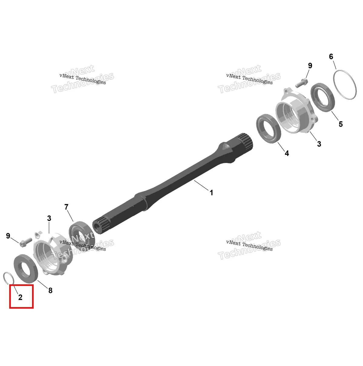 Деталь 420245010 на схеме узла 2026 Can-Am RENEGADE - 4X4 - XMR - 1000R EFI - 5UTA - Hyper Silver Rotax - Drive Shaft