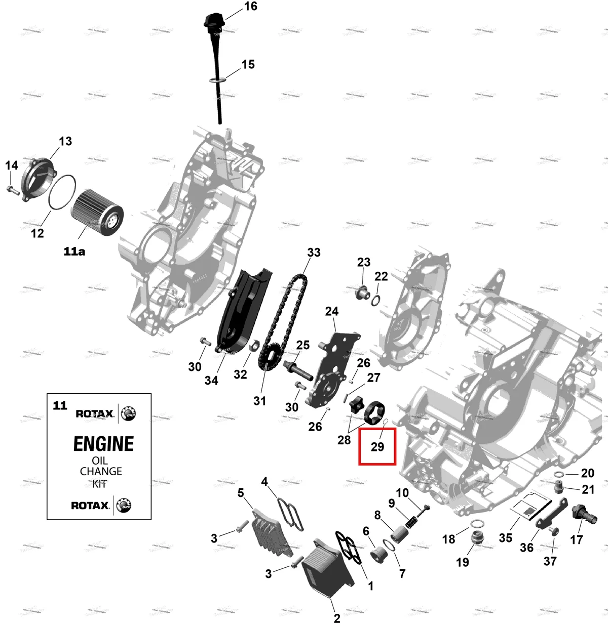 Деталь 420245100 (Стопорное кольцо Can-Am Outlander 4x4 XT 1000R (2025) (420245100)) на схеме узла 2026 Can-Am OUTLANDER - 4X4 - STD - 700 - 1CTB - CALI - Granite Grey Rotax - Engine Lubrication