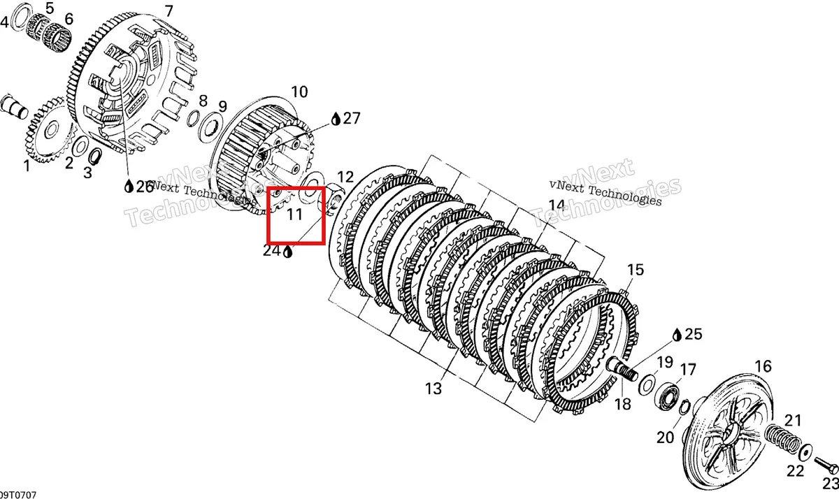 Деталь 420245325 на схеме узла 2007 Can-Am DS 650 X Clutch