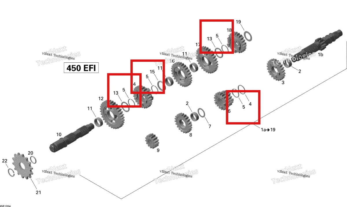 Деталь 420245340 на схеме узла 2015 Can-Am DS 450EFI STD Gear Box