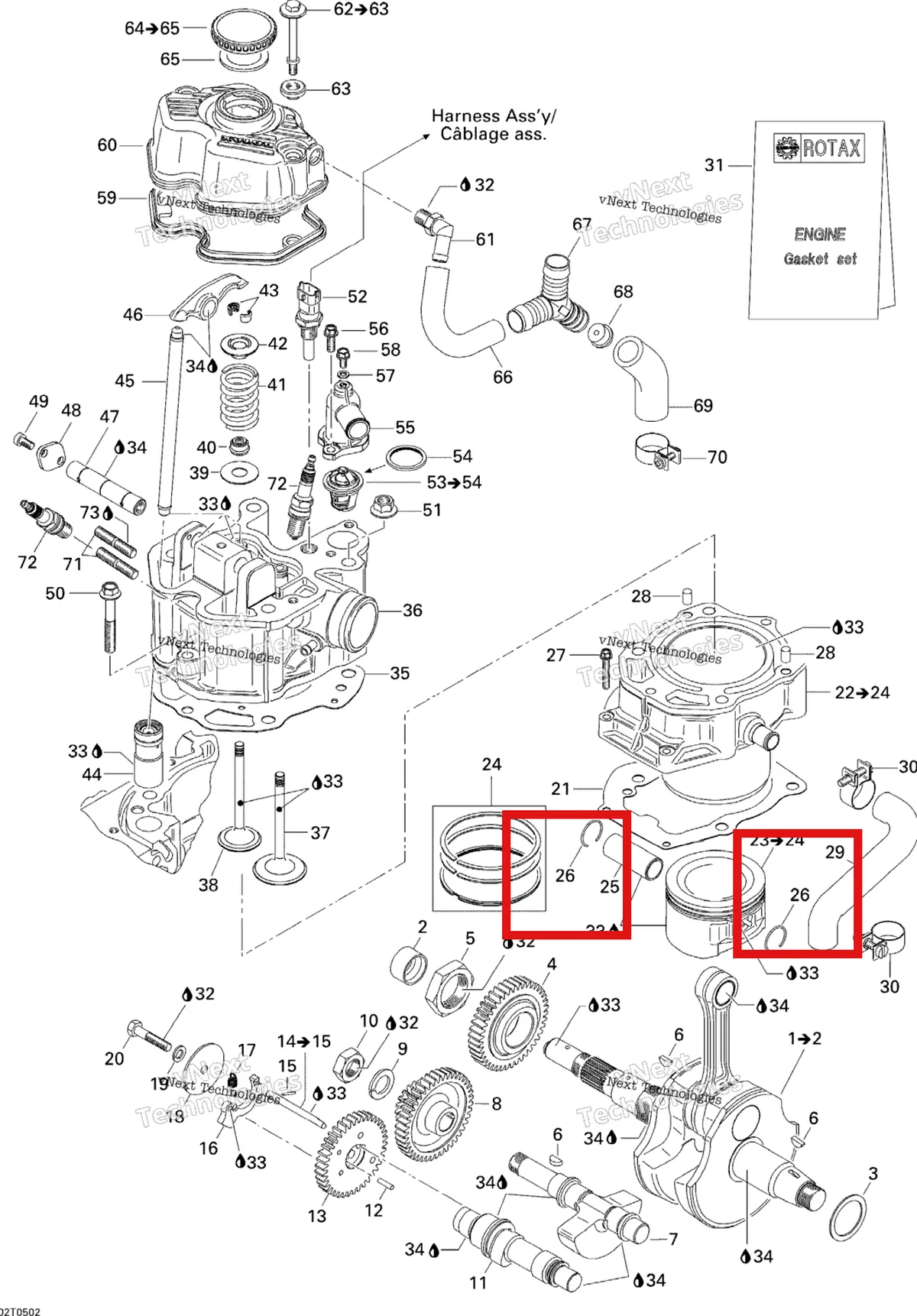 Деталь 420245431 на схеме узла 2005 Can-Am Traxter 5 Speed Crankshaft, Piston And Cylinder
