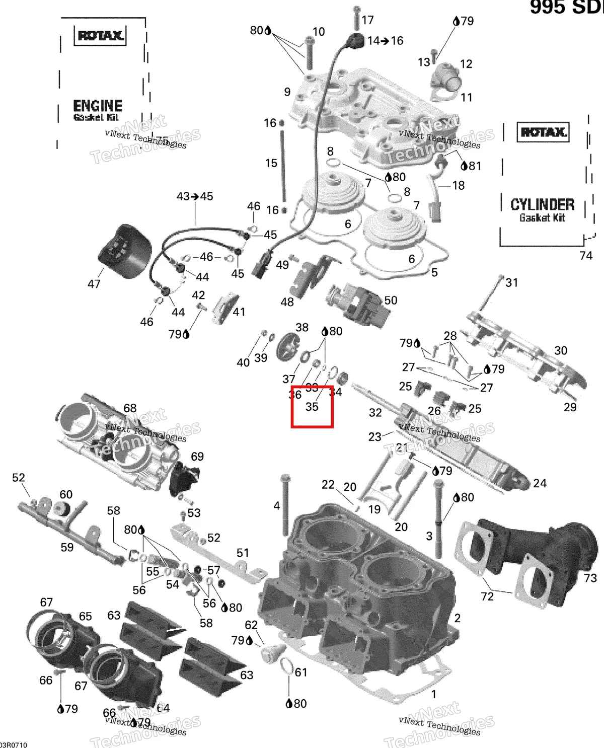 Деталь 420245480 на схеме узла 2007 Ski-Doo MACH Z Adrenaline Cylinder And Cylinder Head, Mach, Mxz, Hm Eur