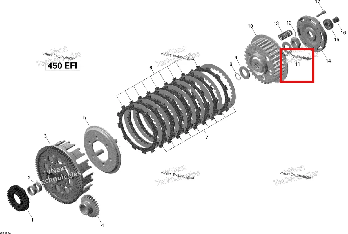 Деталь 420245680 на схеме узла 2015 Can-Am DS 450EFI STD Clutch