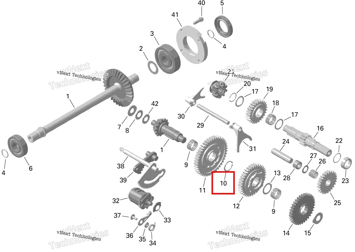 Деталь 420245850 на схеме узла 2024 Can-Am Outlander MAX 450 EFI 6X6 - 4ZRA - DPS Package - Tundra Green Rotax - Gearbox