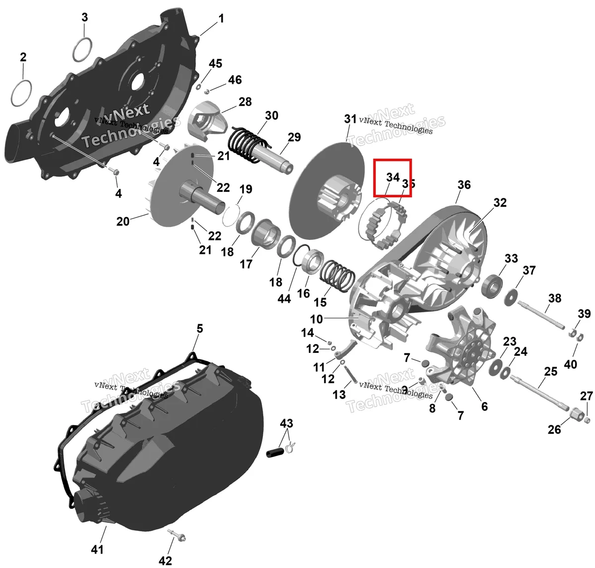 Деталь 420245911 на схеме узла 2026 Can-Am RENEGADE - 4X4 - XMR - 1000R EFI - 5UTA - Hyper Silver Rotax - Cvt