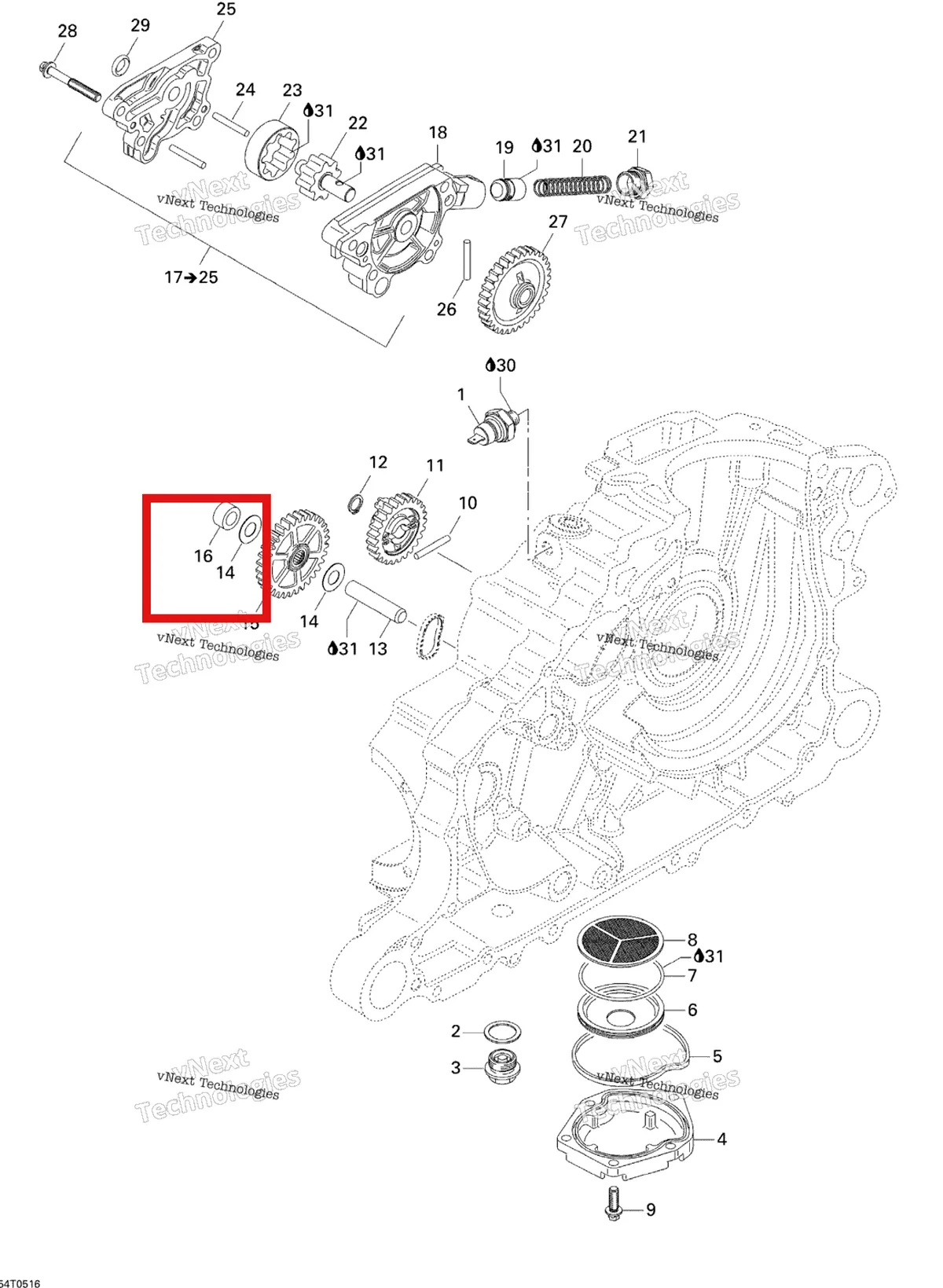 Деталь 420247080 на схеме узла Engine Lubrication