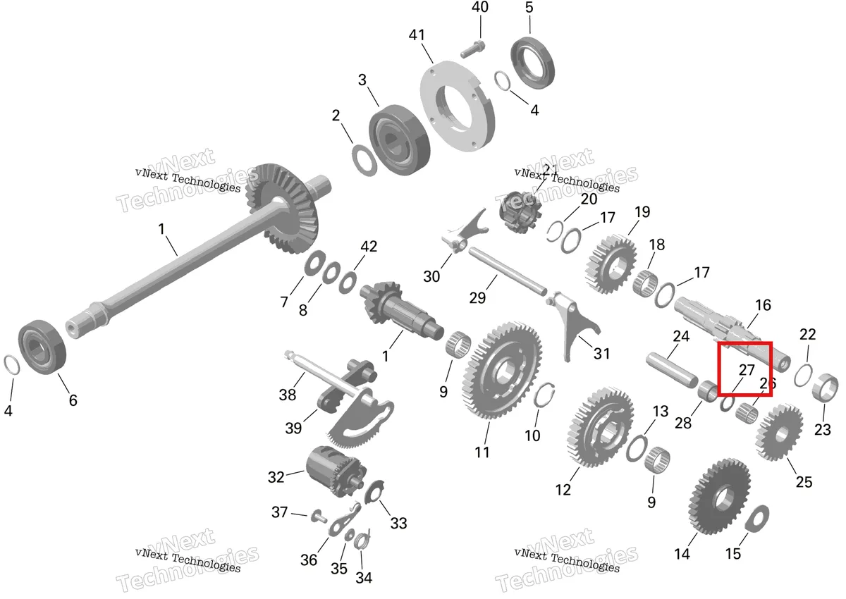 Деталь 420247122 на схеме узла 2024 Can-Am Outlander MAX 450 EFI 6X6 - 4ZRA - DPS Package - Tundra Green Rotax - Gearbox
