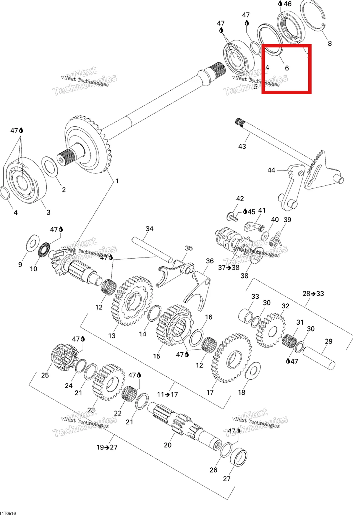 Деталь 420247250 на схеме узла Gear Shift