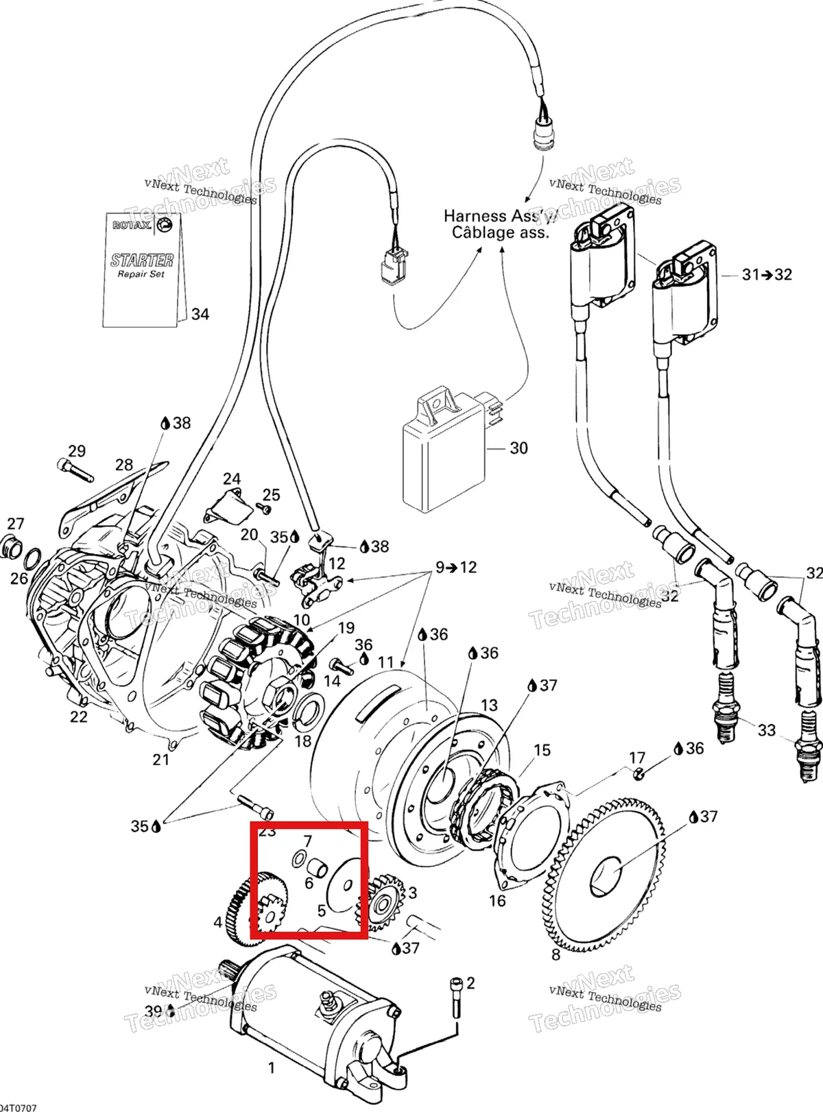Деталь 420247785 на схеме узла 2007 Can-Am DS 650 X Ignition And Magneto