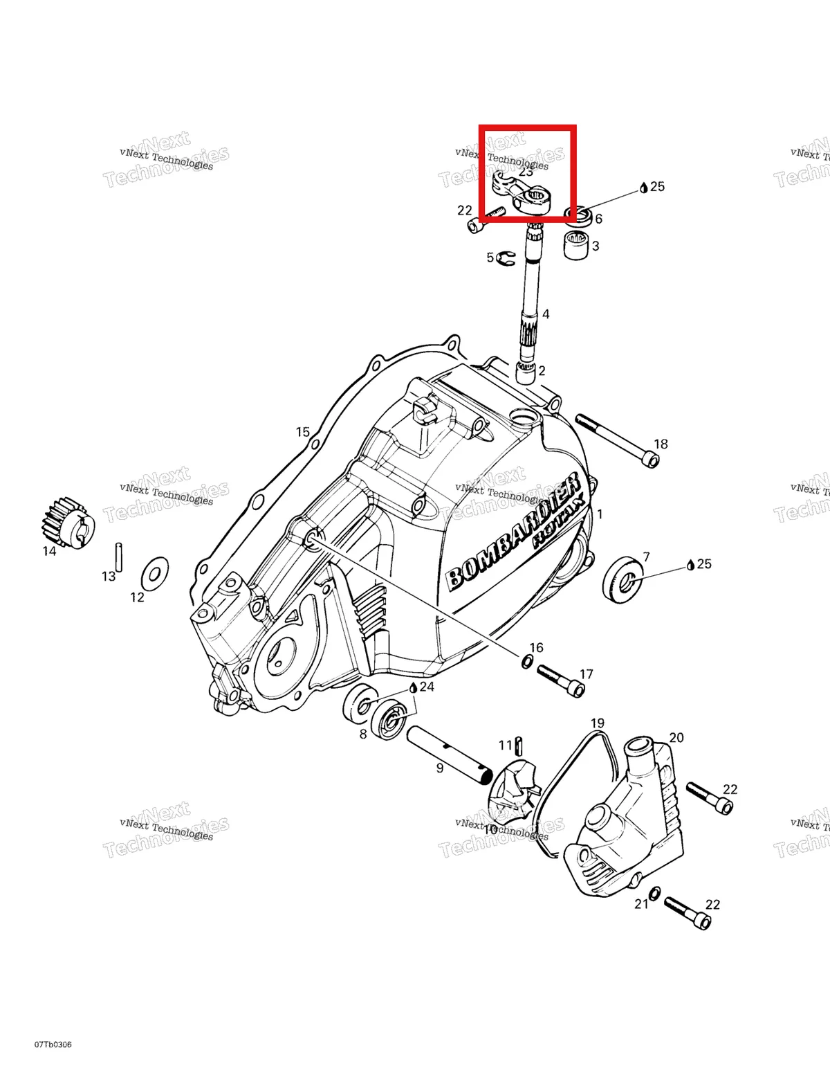 Деталь 420248305 на схеме узла 2003 Can-Am DS 650 Clutch Housing