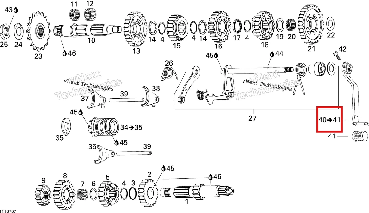 Деталь 420248317 на схеме узла 2007 Can-Am DS 650 X Gear Shift