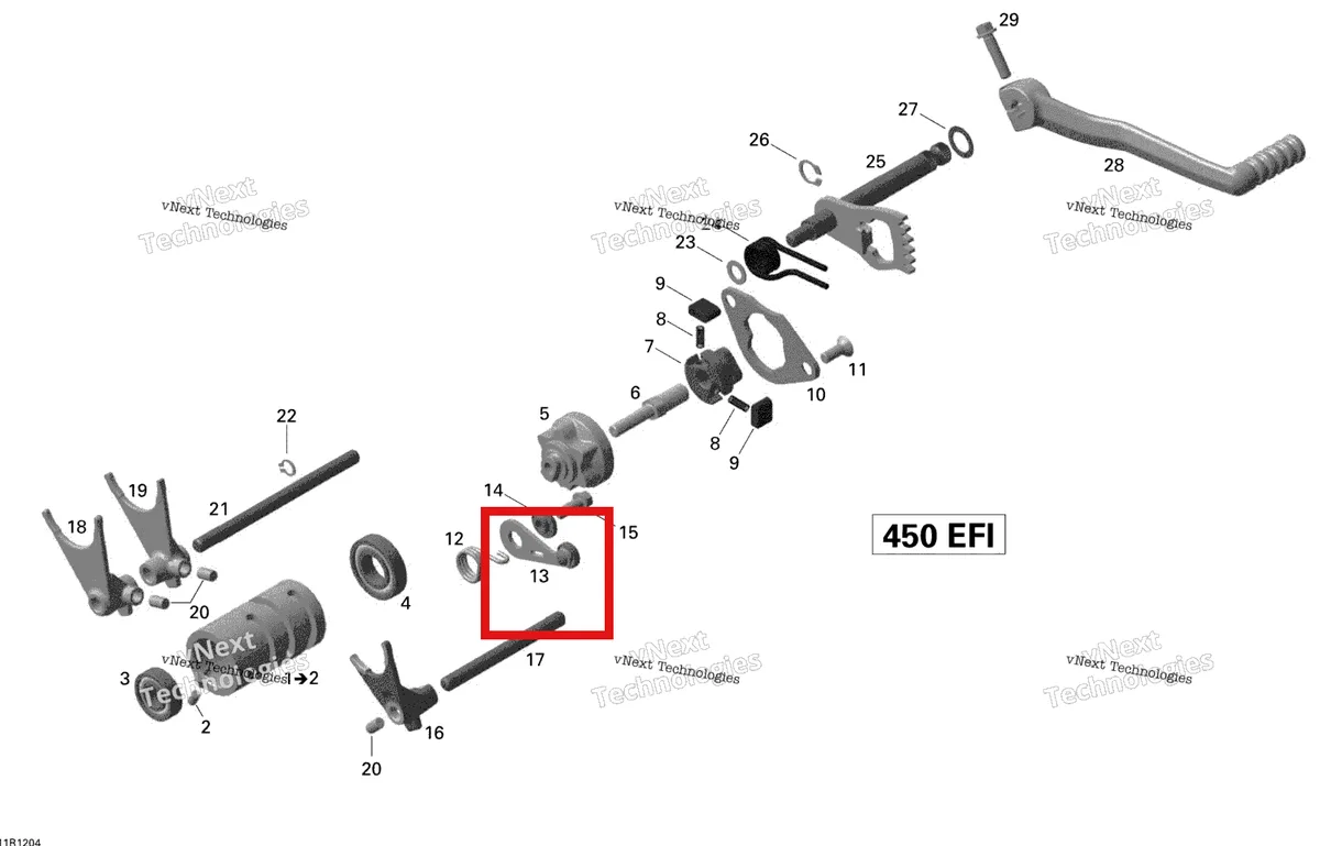 Деталь 420248326 на схеме узла 2015 Can-Am DS 450EFI STD Shifting
