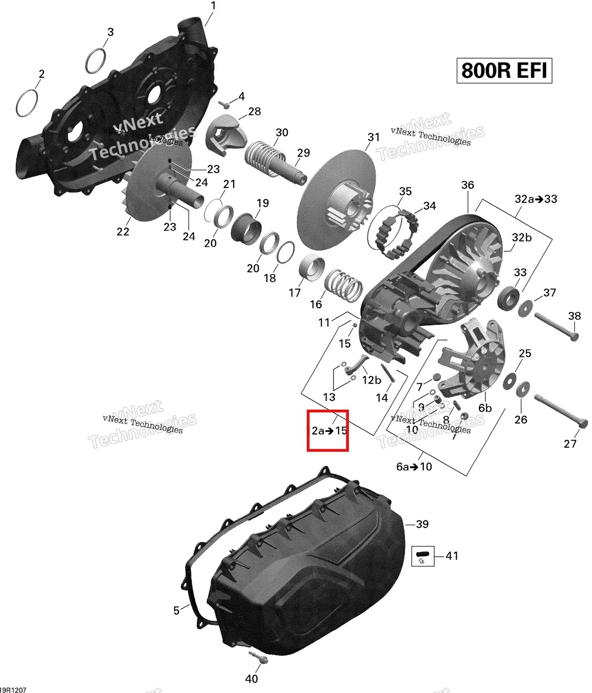 Деталь 420248495 на схеме узла 2012 Can-Am Outlander MAX 800REFI LTD Transmission