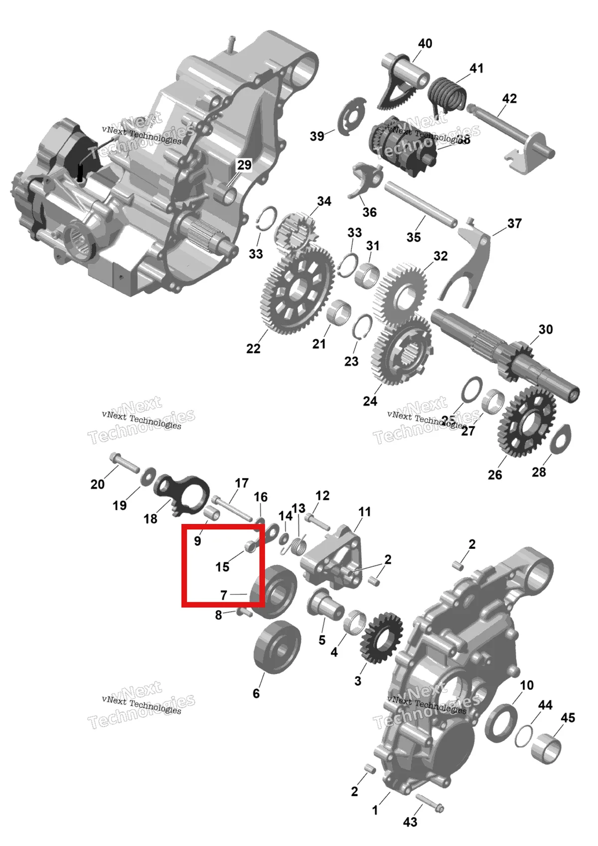 Деталь 420248526 на схеме узла 2026 Can-Am RENEGADE - 4X4 - XMR - 650 EFI - 5TTA - Catalyst Gray Rotax - Gearbox 2