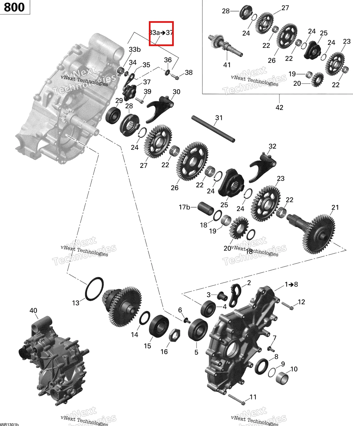 Деталь 420248529 на схеме узла 2013 Can-Am COMMANDER STD, DPS, XT, 800R EFI Gear Box 2