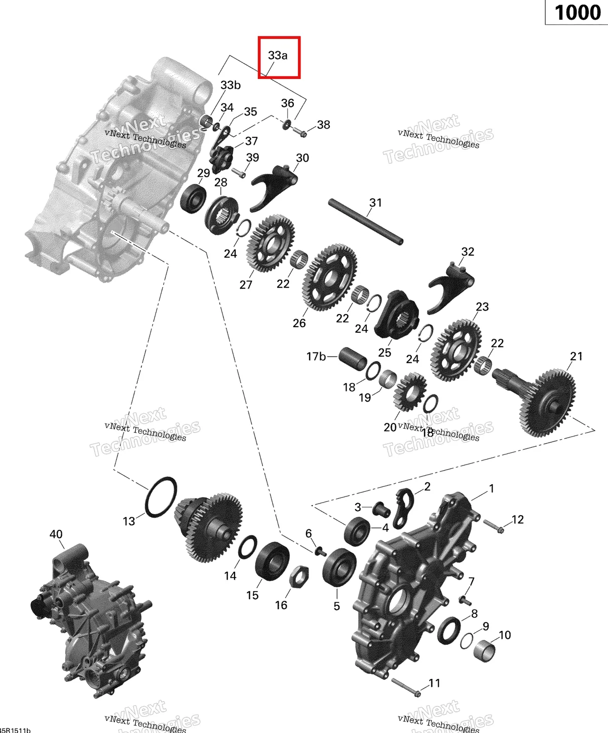 Деталь 420248534 на схеме узла 2015 Can-Am COMMANDER MAX 1000_DPS_XT Gear Box 2
